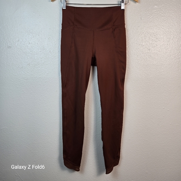 All In Motion Earth Brown High-Rise Pocketed Leggings XS | Eco Athletic‎ Yoga - Picture 2 of 9